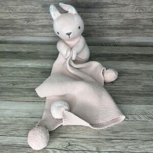 Pottery Barn Kids Cotton Sweater Knit Baby Lovey Security Blanket Thumbie Rabbit